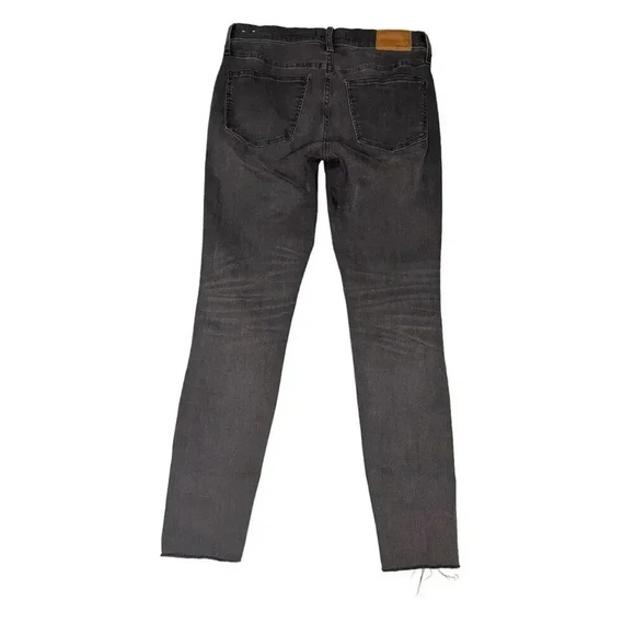 Madewell Size 28 (US Size 6) 9" High-Rise Skinny Jeans Destructed-Hem in Black - Picture 2 of 7